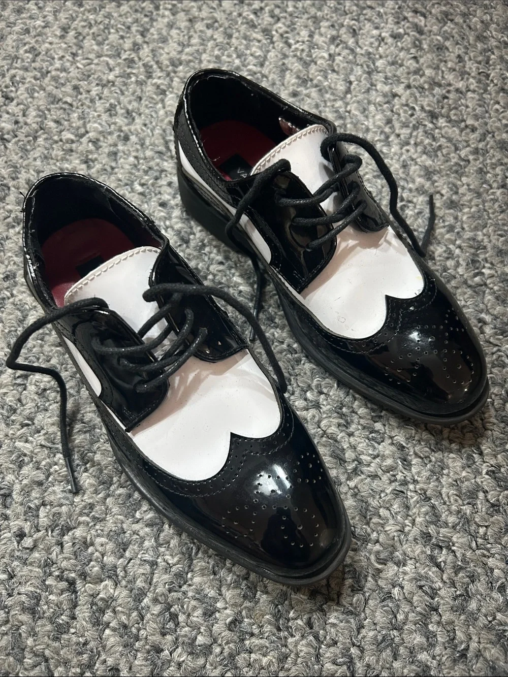 Men's Black and White Wingtip Dress Shoes